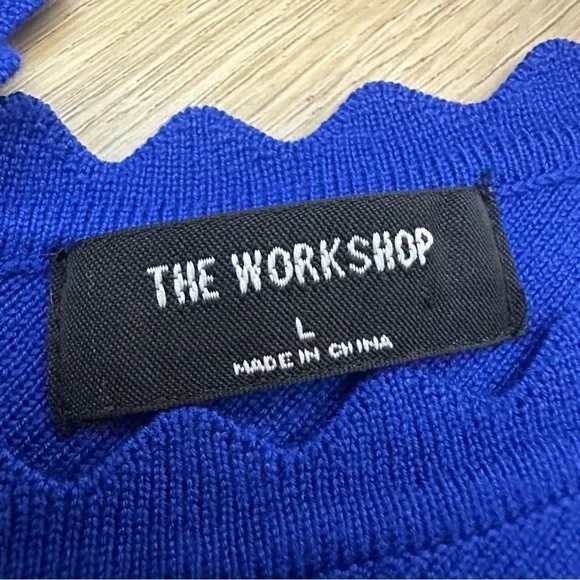 Workshop Republic Clothing Blue Fitted Sleeveless Tank Top - Picture 3 of 6